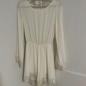White lace detail romper